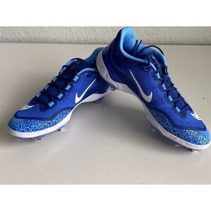 Nike Alpha Huarache Elite 4 Low Royal Blue White DJ6521-414 Men's Size 14 Cleats